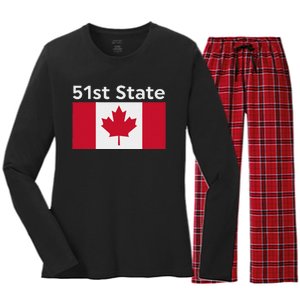 51st State Canada Funny Trump Women's Long Sleeve Flannel Pajama Set 