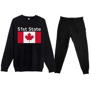 51st State Canada Funny Trump Premium Crewneck Sweatsuit Set