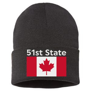 51st State Canada Funny Trump Sustainable Knit Beanie