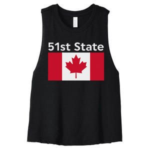 51st State Canada Funny Trump Women's Racerback Cropped Tank