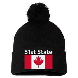 51st State Canada Funny Trump Pom Pom 12in Knit Beanie