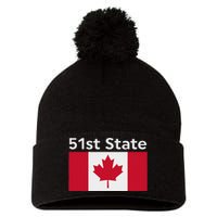 51st State Canada Funny Trump Pom Pom 12in Knit Beanie