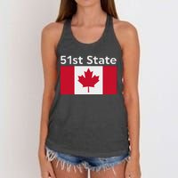 51st State Canada Funny Trump Women's Knotted Racerback Tank