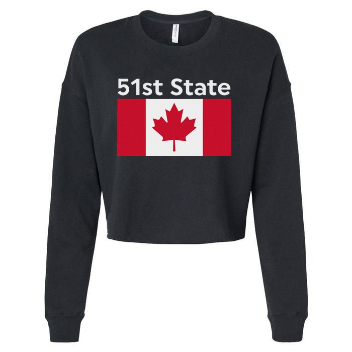 51st State Canada Funny Trump Cropped Pullover Crew