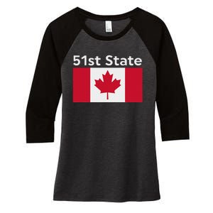 51st State Canada Funny Trump Women's Tri-Blend 3/4-Sleeve Raglan Shirt