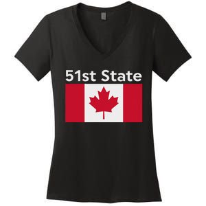 51st State Canada Funny Trump Women's V-Neck T-Shirt