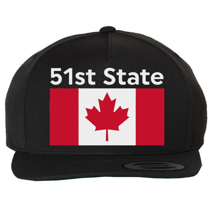 51st State Canada Funny Trump Wool Snapback Cap