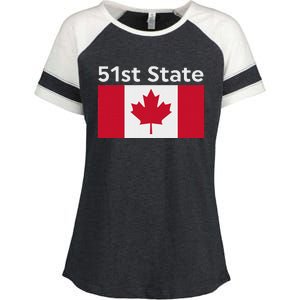 51st State Canada Funny Trump Enza Ladies Jersey Colorblock Tee