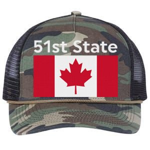 51st State Canada Funny Trump Retro Rope Trucker Hat Cap