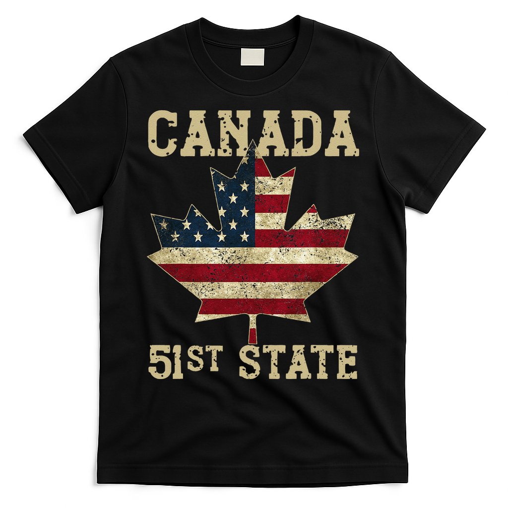 51st State Canada American Flag Canada 51st State Vintage Gift T-Shirt