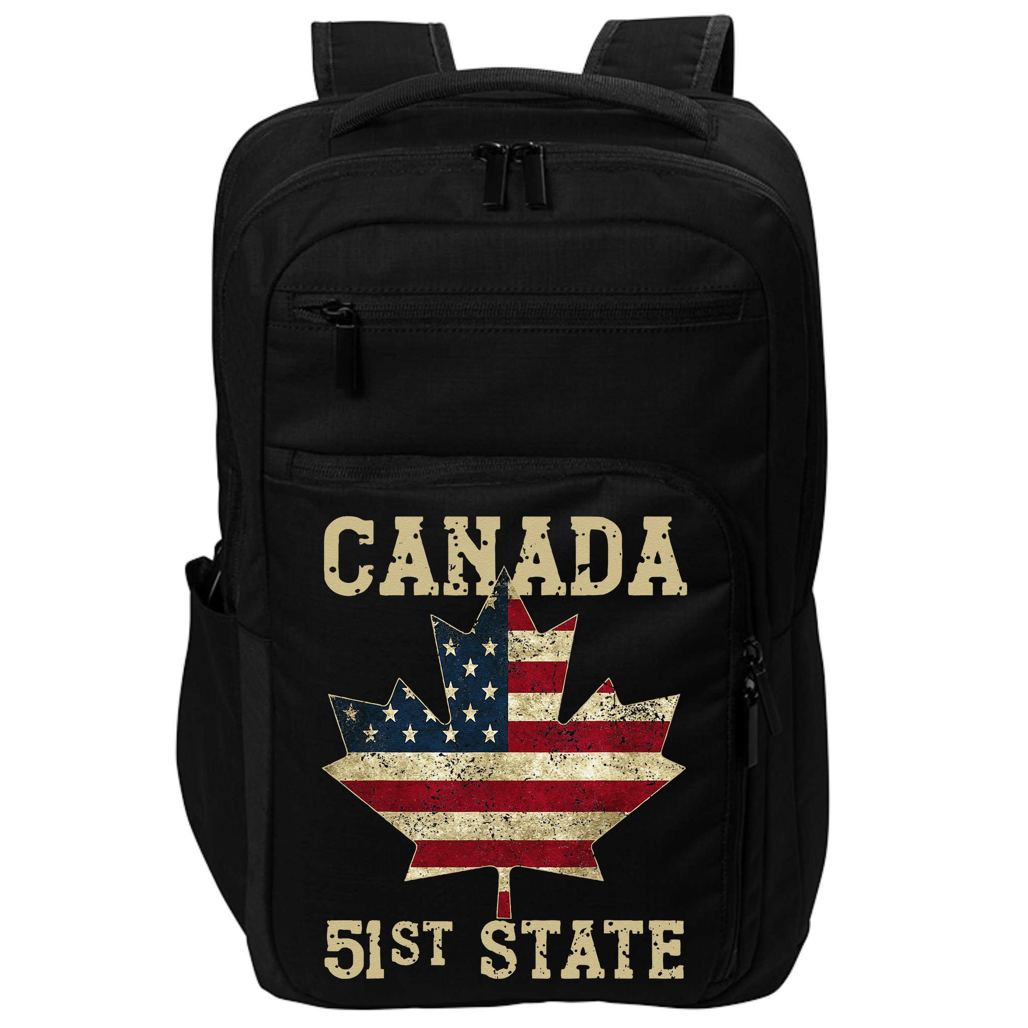 51st State Canada American Flag Canada 51st State Vintage Gift Impact Tech Backpack