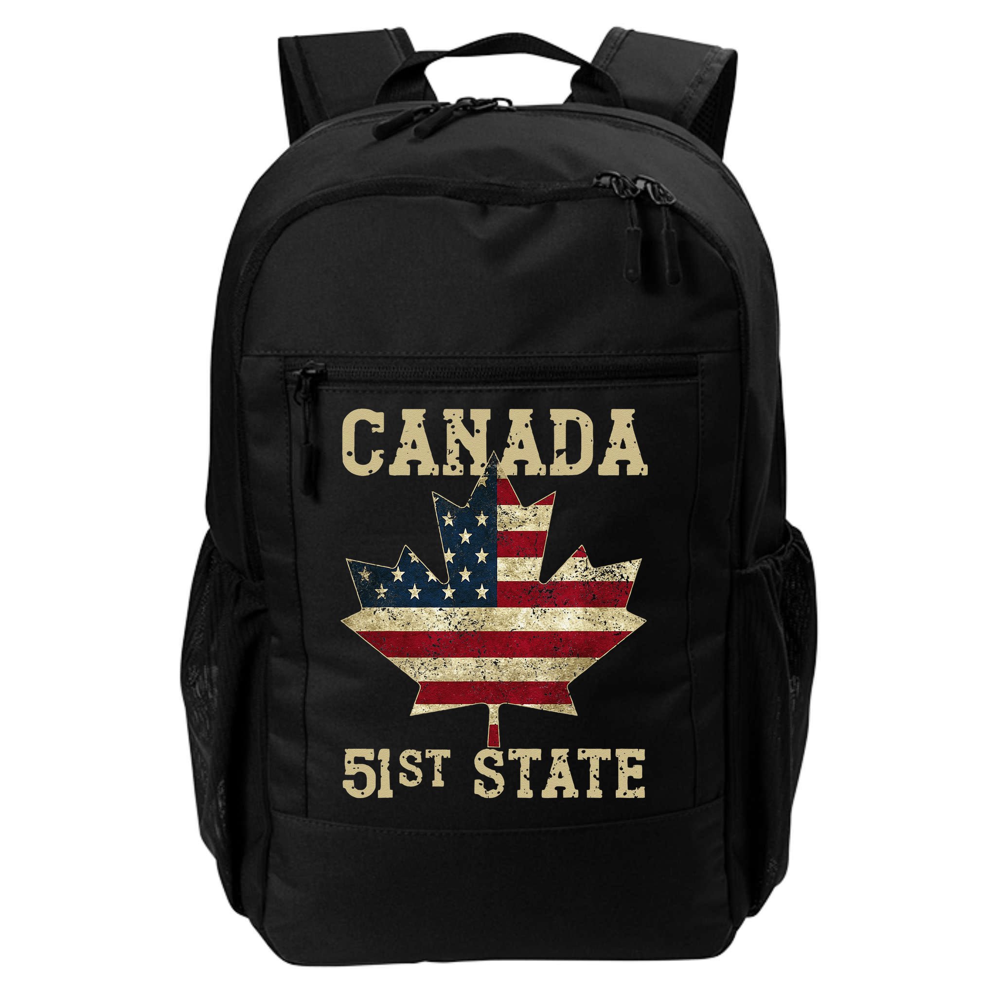 51st State Canada American Flag Canada 51st State Vintage Gift Backpack