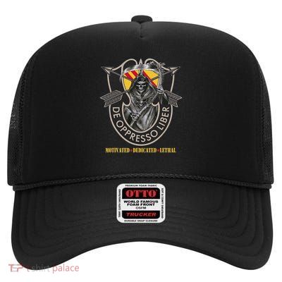 5th Special Forces Group (5th Sfg) De Oppresso Liber High Crown Mesh Back Trucker Hat