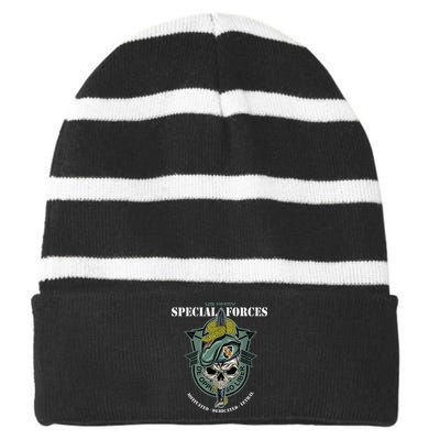 5th Special Forces Group Vietnam Veteran Striped Beanie with Solid Band