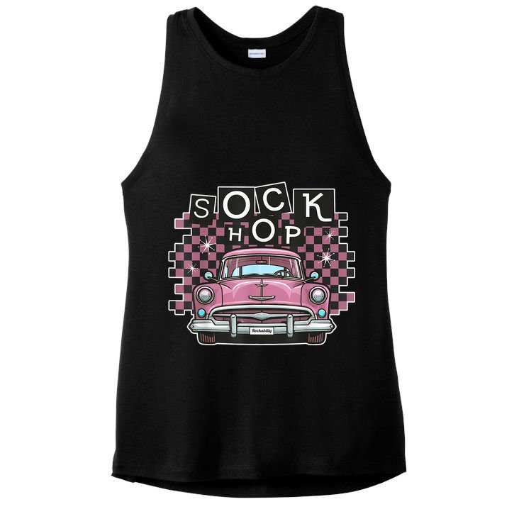 50s Sock Hop Dance Part Retro 1950s Party Doo Wop Rockabilly Ladies PosiCharge Tri-Blend Wicking Tank