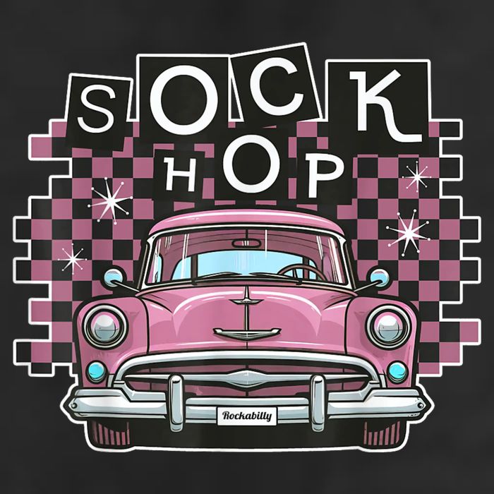 50s Sock Hop Dance Part Retro 1950s Party Doo Wop Rockabilly 7 Panel Mesh Trucker Snapback Hat