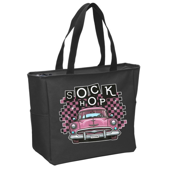 50s Sock Hop Dance Part Retro 1950s Party Doo Wop Rockabilly Zip Tote Bag