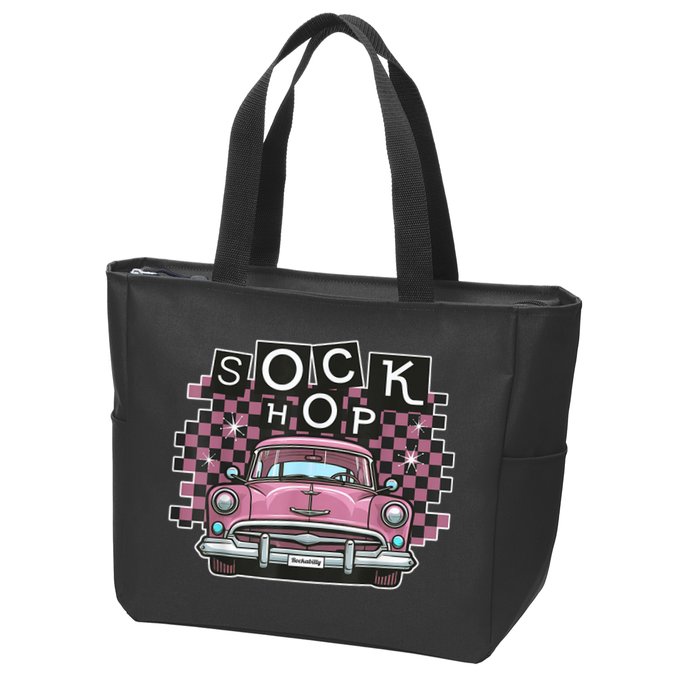 50s Sock Hop Dance Part Retro 1950s Party Doo Wop Rockabilly Zip Tote Bag