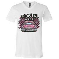 50s Sock Hop Dance Part Retro 1950s Party Doo Wop Rockabilly V-Neck T-Shirt