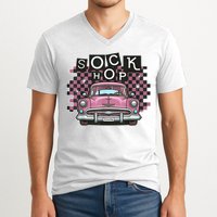 50s Sock Hop Dance Part Retro 1950s Party Doo Wop Rockabilly V-Neck T-Shirt