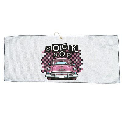 50s Sock Hop Dance Part Retro 1950s Party Doo Wop Rockabilly Large Microfiber Waffle Golf Towel