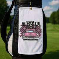 50s Sock Hop Dance Part Retro 1950s Party Doo Wop Rockabilly Golf Towel