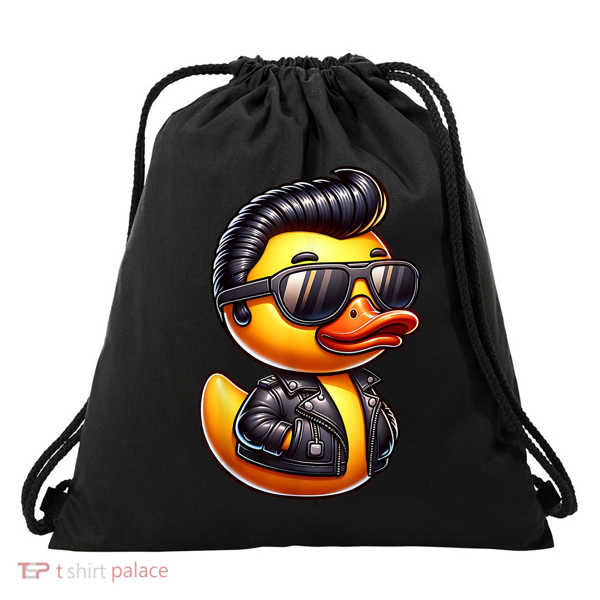50s Sock Hop Rubber Ducky Greaser Boy Rockabilly Ducky  Drawstring Bag