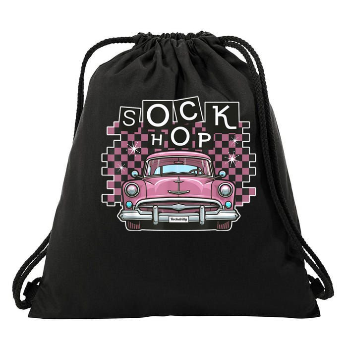 50s Sock Hop Dance Part Retro 1950s Party Doo Wop Rockabilly Drawstring Bag