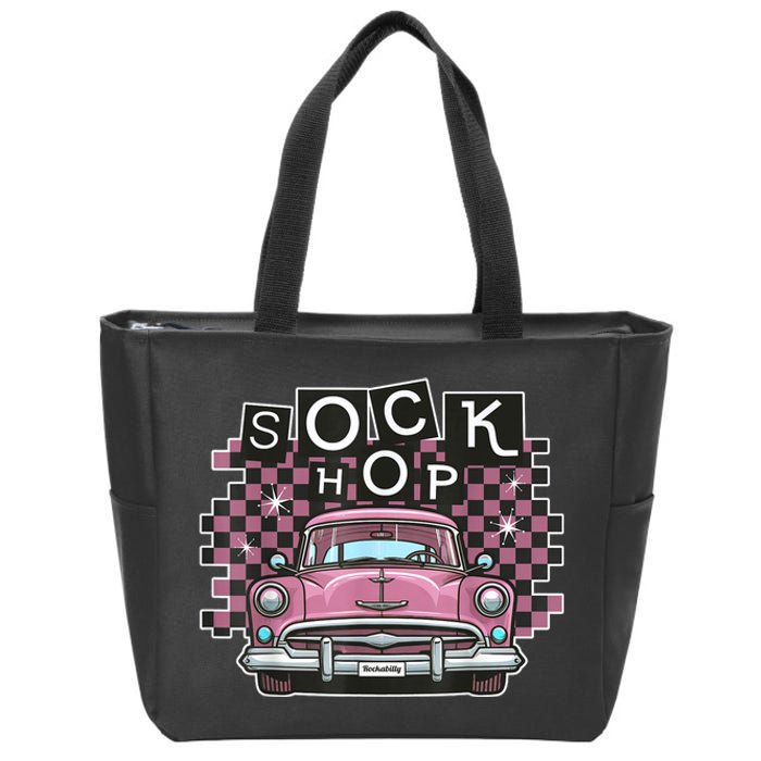 50s Sock Hop Dance Part Retro 1950s Party Doo Wop Rockabilly Zip Tote Bag