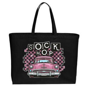 50s Sock Hop Dance Part Retro 1950s Party Doo Wop Rockabilly Cotton Canvas Jumbo Tote