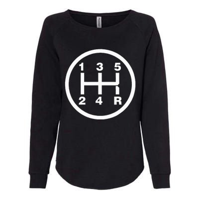 5 Speed Manual Transmission Stick Driving Car Guy Womens California Wash Sweatshirt