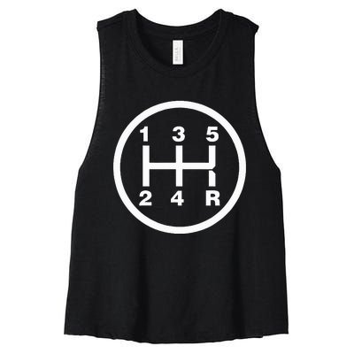 5 Speed Manual Transmission Stick Driving Car Guy Women's Racerback Cropped Tank