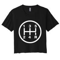 5 Speed Manual Transmission Stick Driving Car Guy Women's Crop Top Tee