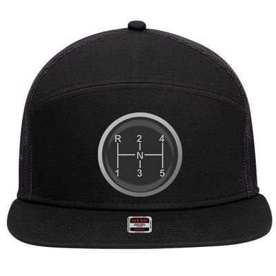 5 Speed Manual Transmission Dogleg Gear Shift Pattern Car 7 Panel Mesh Trucker Snapback Hat