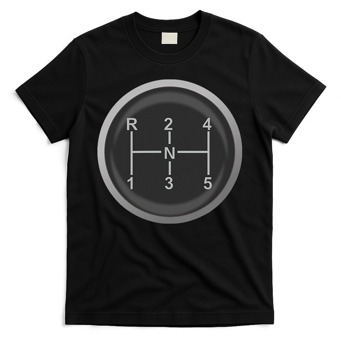 5 Speed Manual Transmission Dogleg Gear Shift Pattern Car T-Shirt