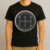 5 Speed Manual Transmission Dogleg Gear Shift Pattern Car T-Shirt