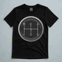 5 Speed Manual Transmission Dogleg Gear Shift Pattern Car T-Shirt