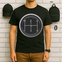 5 Speed Manual Transmission Dogleg Gear Shift Pattern Car T-Shirt