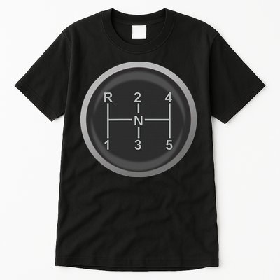 5 Speed Manual Transmission Dogleg Gear Shift Pattern Car Tall T-Shirt