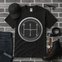 5 Speed Manual Transmission Dogleg Gear Shift Pattern Car Tall T-Shirt