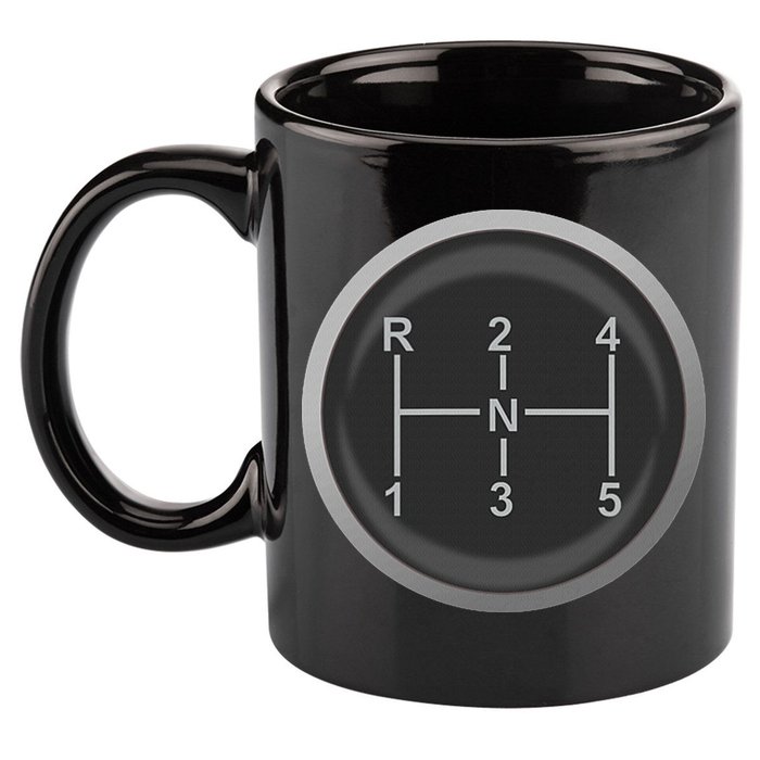 5 Speed Manual Transmission Dogleg Gear Shift Pattern Car 11oz C Handle Ceramic Mug
