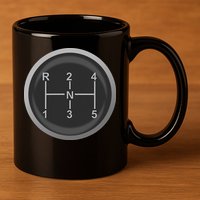 5 Speed Manual Transmission Dogleg Gear Shift Pattern Car 11oz C Handle Ceramic Mug