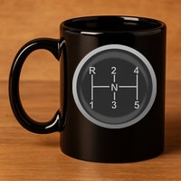 5 Speed Manual Transmission Dogleg Gear Shift Pattern Car 11oz C Handle Ceramic Mug