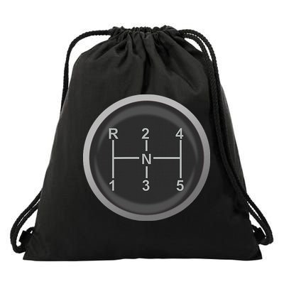 5 Speed Manual Transmission Dogleg Gear Shift Pattern Car Drawstring Bag