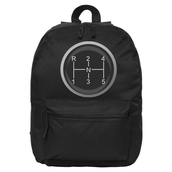 5 Speed Manual Transmission Dogleg Gear Shift Pattern Car 16 in Basic Backpack