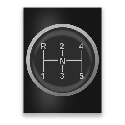 5 Speed Manual Transmission Dogleg Gear Shift Pattern Car Poster