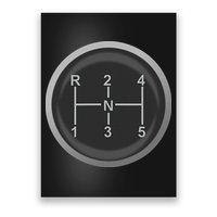 5 Speed Manual Transmission Dogleg Gear Shift Pattern Car Poster