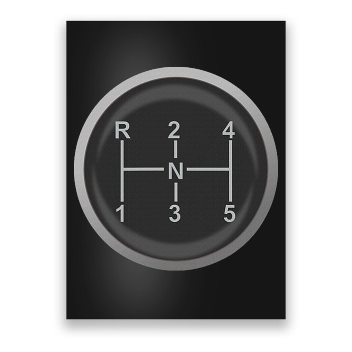 5 Speed Manual Transmission Dogleg Gear Shift Pattern Car Poster