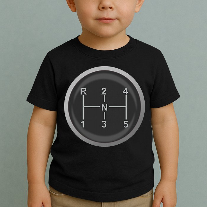 5 Speed Manual Transmission Dogleg Gear Shift Pattern Car Toddler T-Shirt