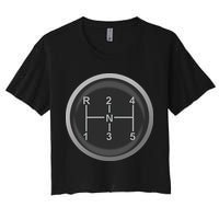 5 Speed Manual Transmission Dogleg Gear Shift Pattern Car Women's Crop Top Tee